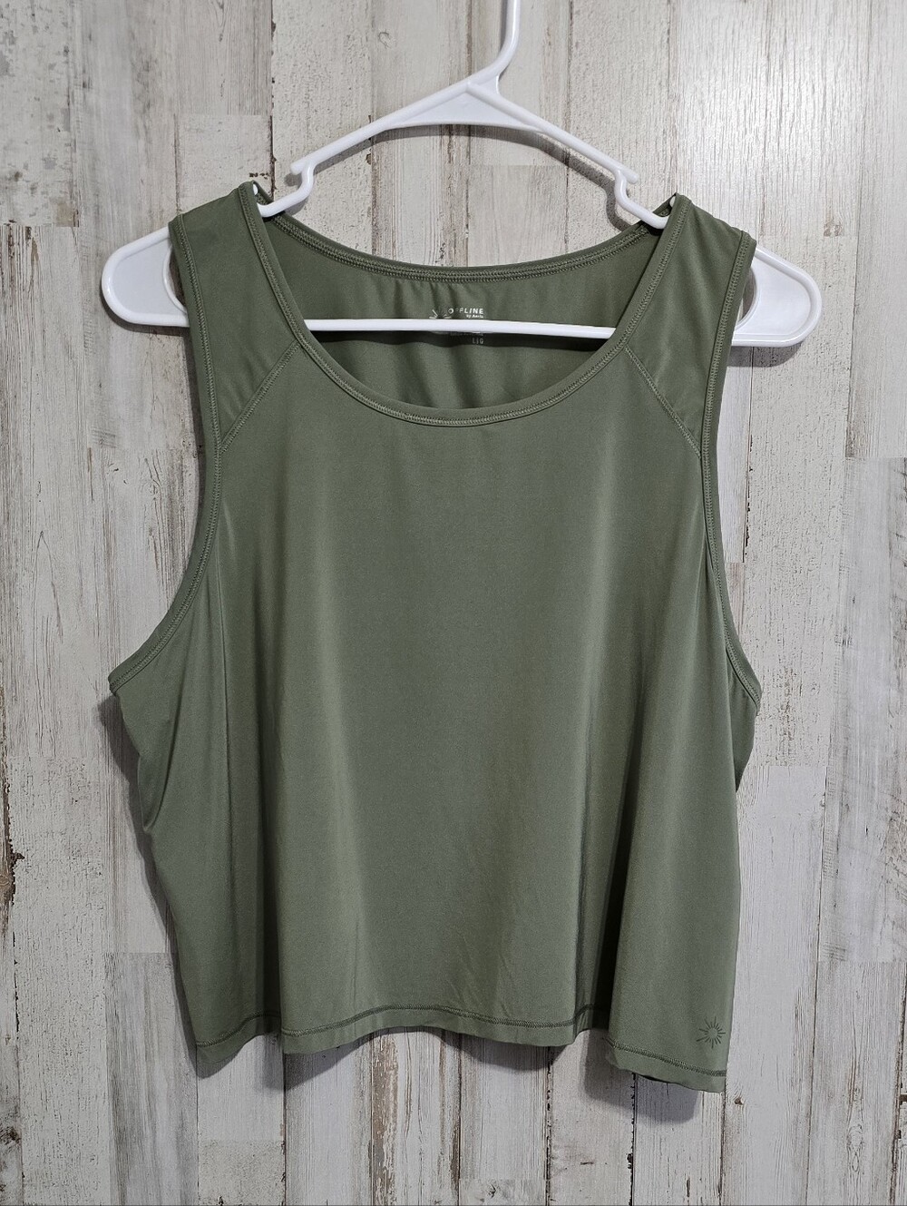 Offline By Aerie Olive Green Cropped Tank Top Size Large